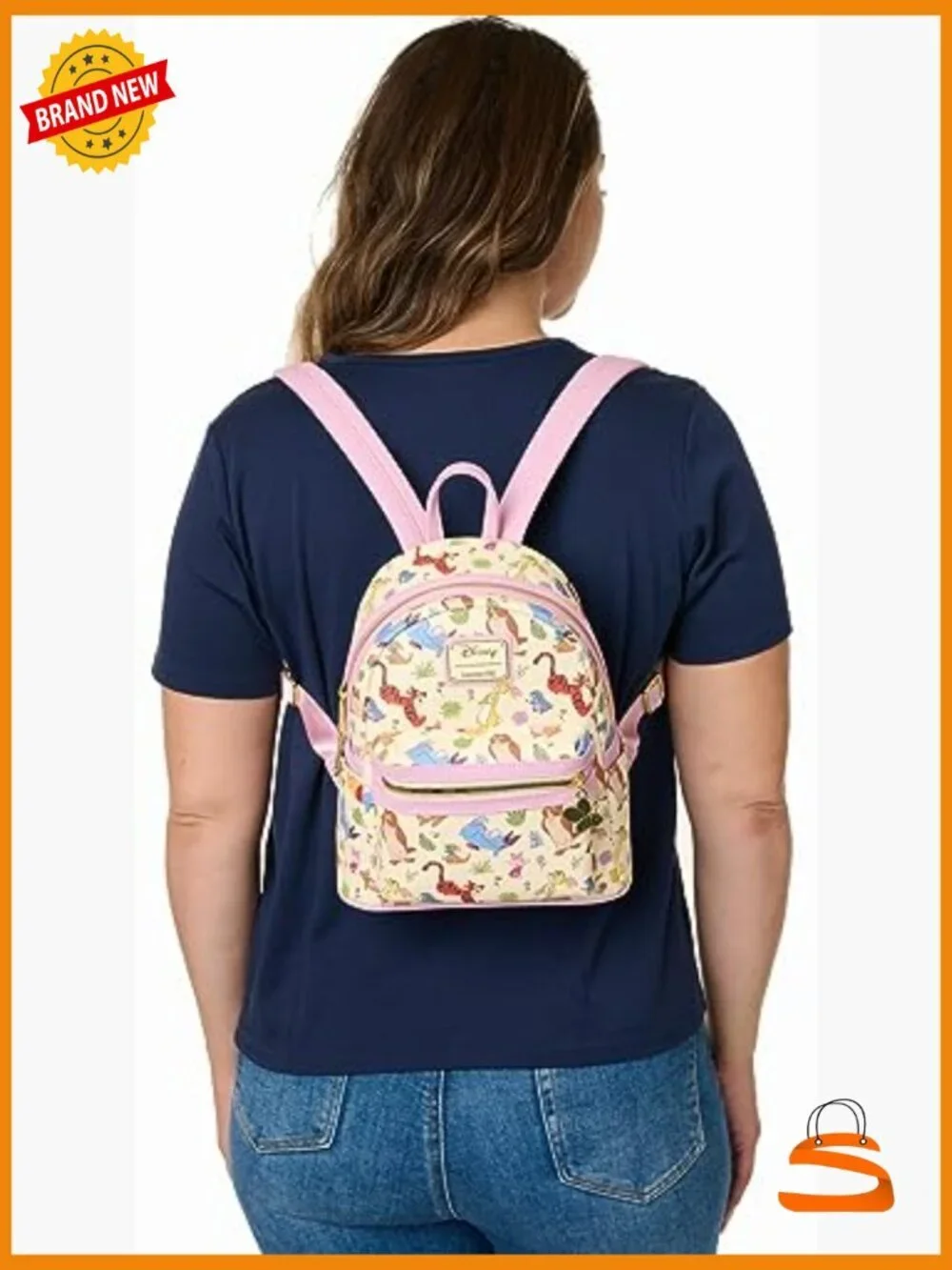 Loungefly Disney Mini Backpack Winnie the Pooh Eeyore Friends AOP Shoulder Bag